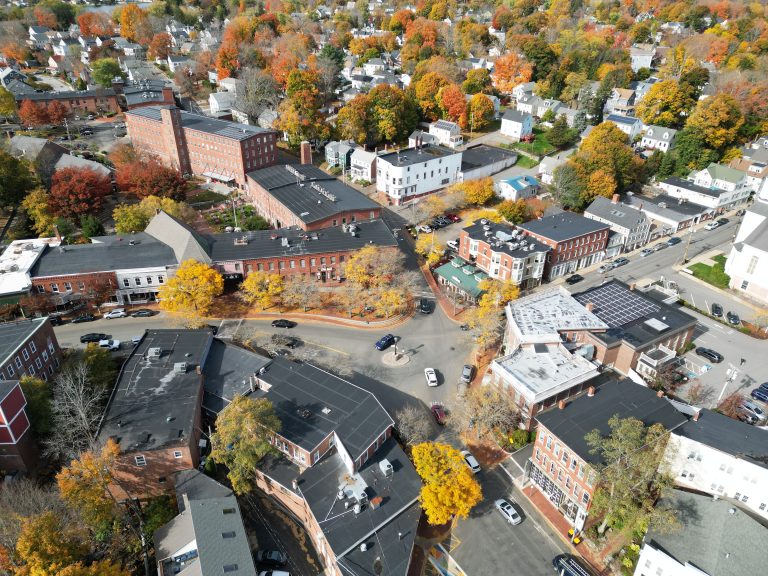 Aerial View of Downtown Amesbury MA